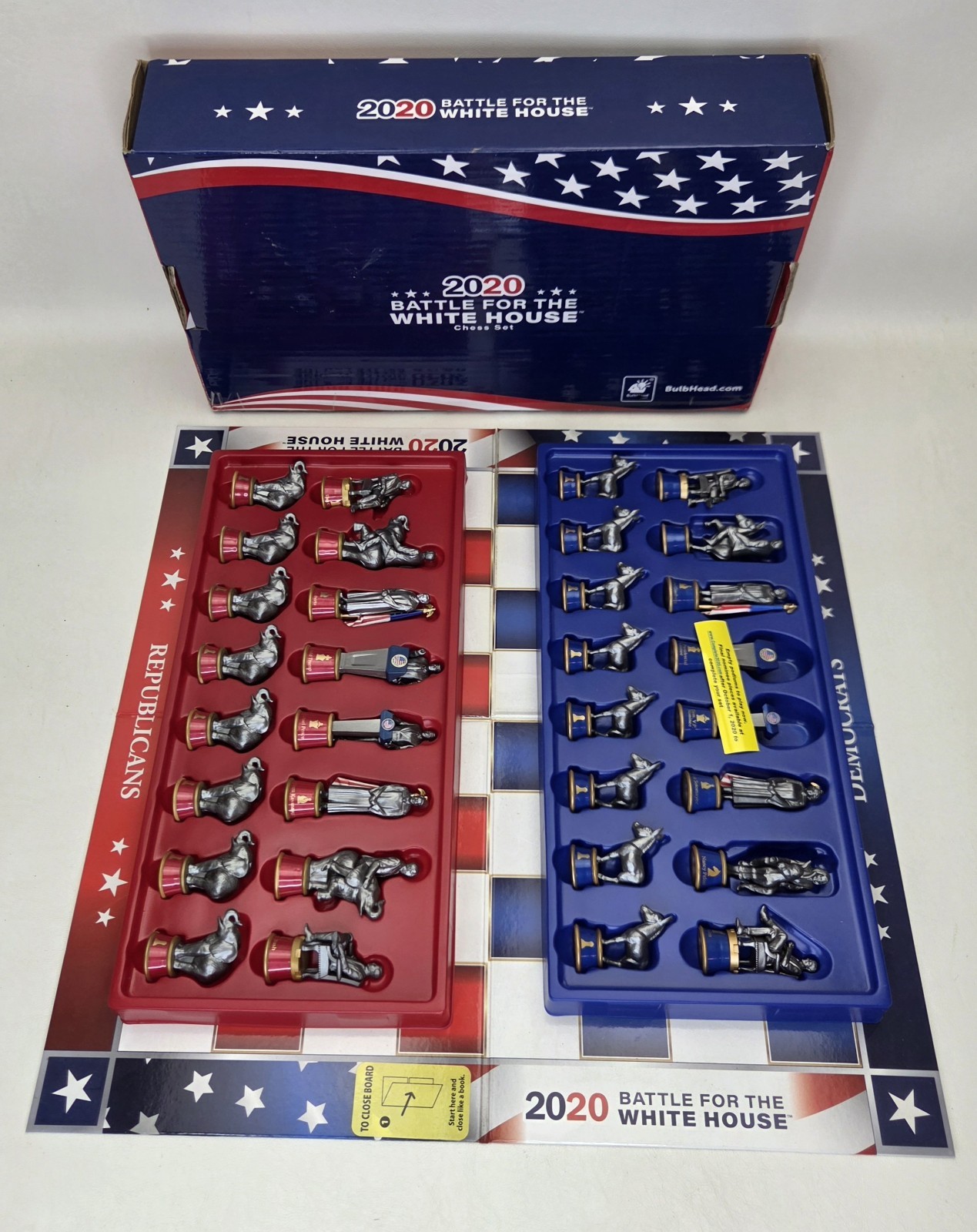 BulbHead 2020 Battle for the White House Chess Set w/ COA Trump Pence No Dem