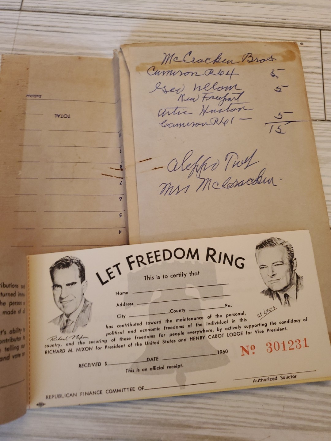 1960 Nixon-Lodge Let Freedom Ring Campaign Solicitation Program D