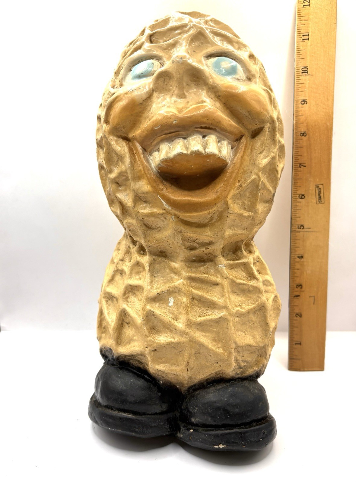 VINTAGE CHALKWARE JIMMY CARTER PEANUT BANK SIGNED & DATED 1977 POLITICAL RARE