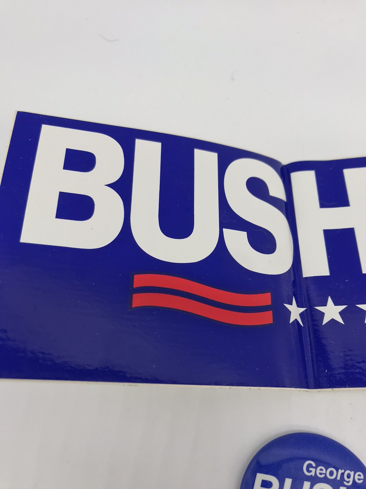 Campaign Button George Bush & Dan Quayle 1988 1992 Bumper Sticker