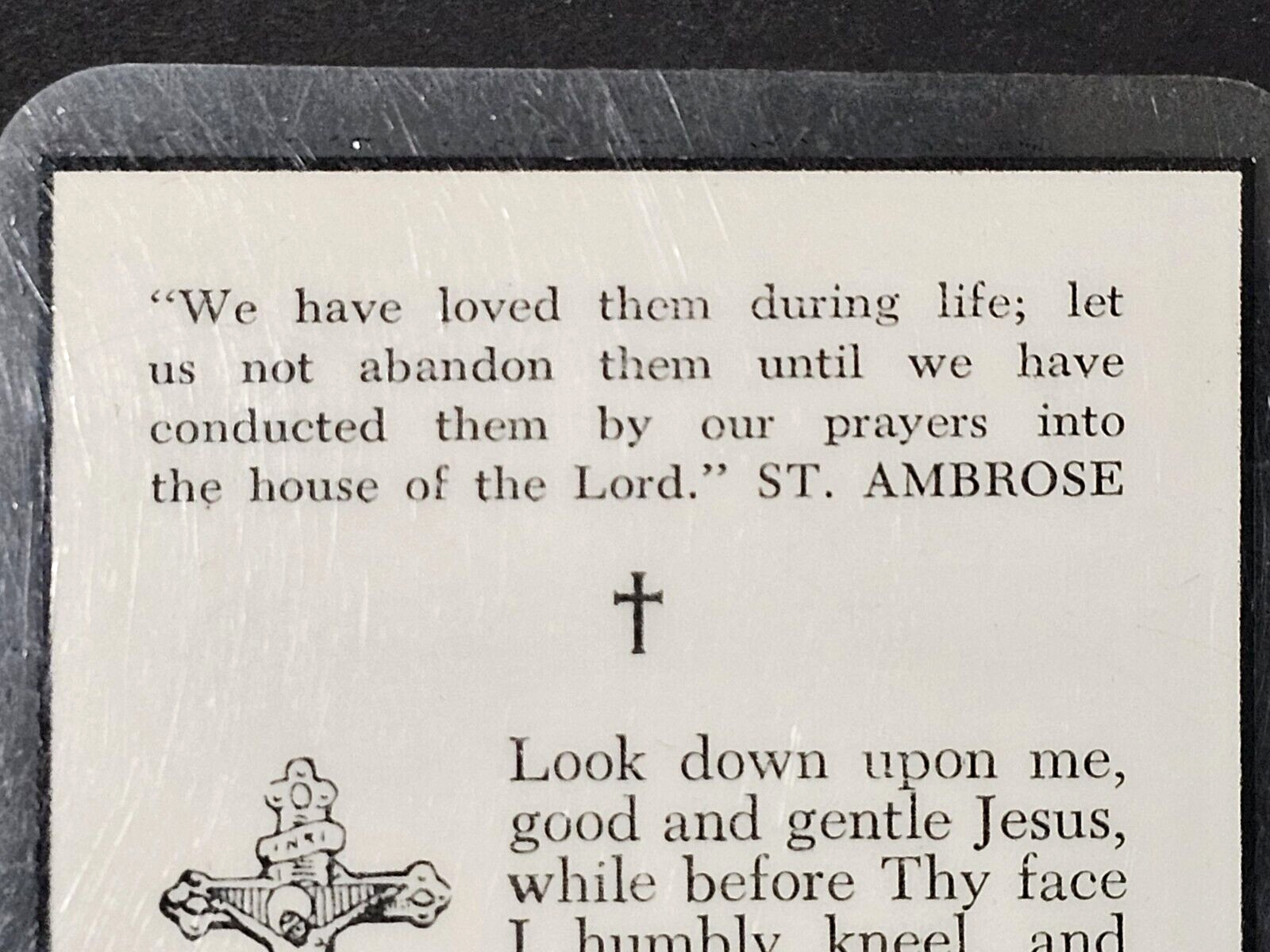 Rare John F Kennedy Funeral Mass Prayer Commemorating Laminated Card 1963