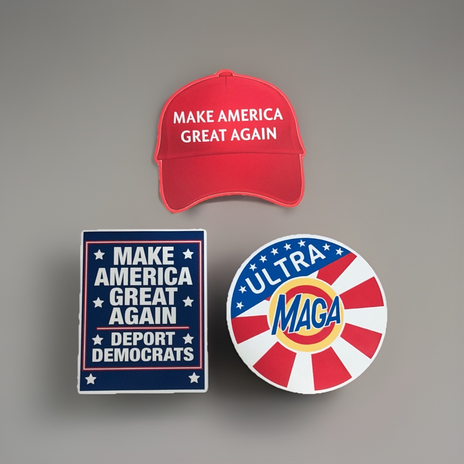 3 Sticker Set – Make America Great Again MAGA Trump Custom 2026 Designs
