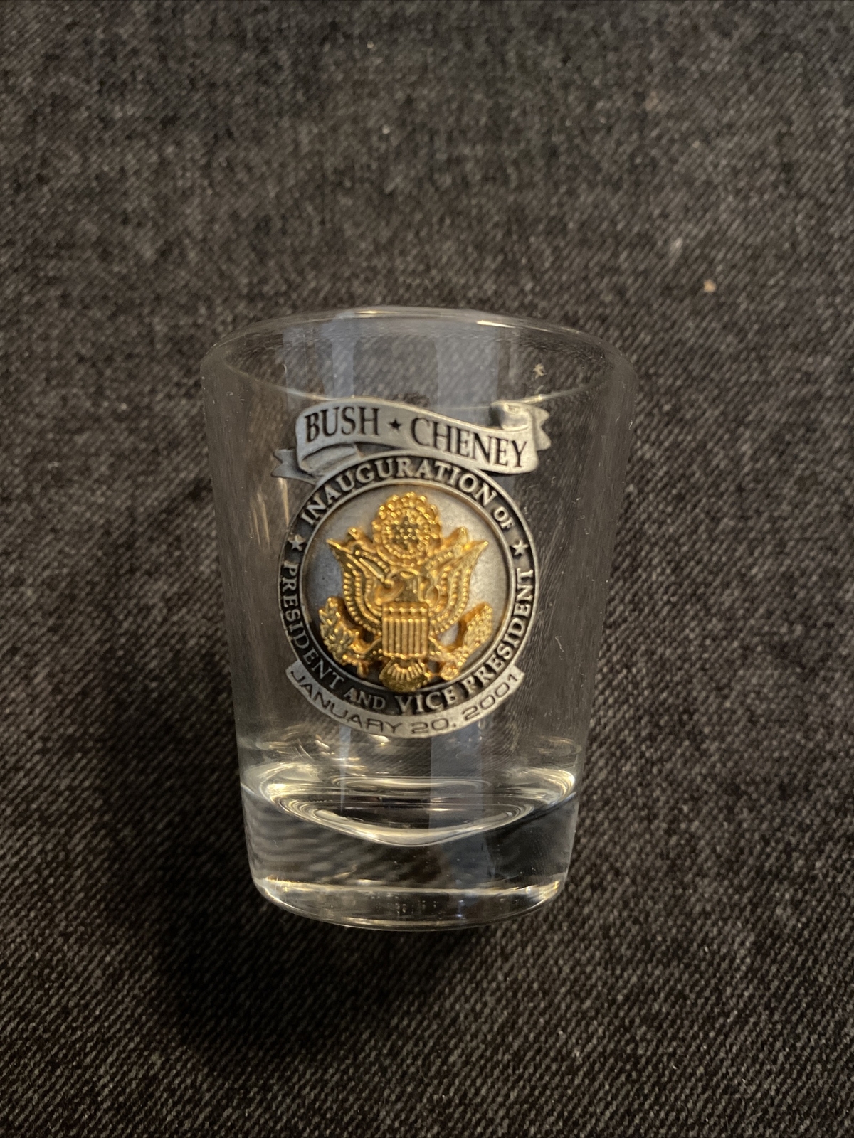 January 20, 2001 BUSH-CHENEY Inaugural SHOT GLASS Excellent Condition!!!!!
