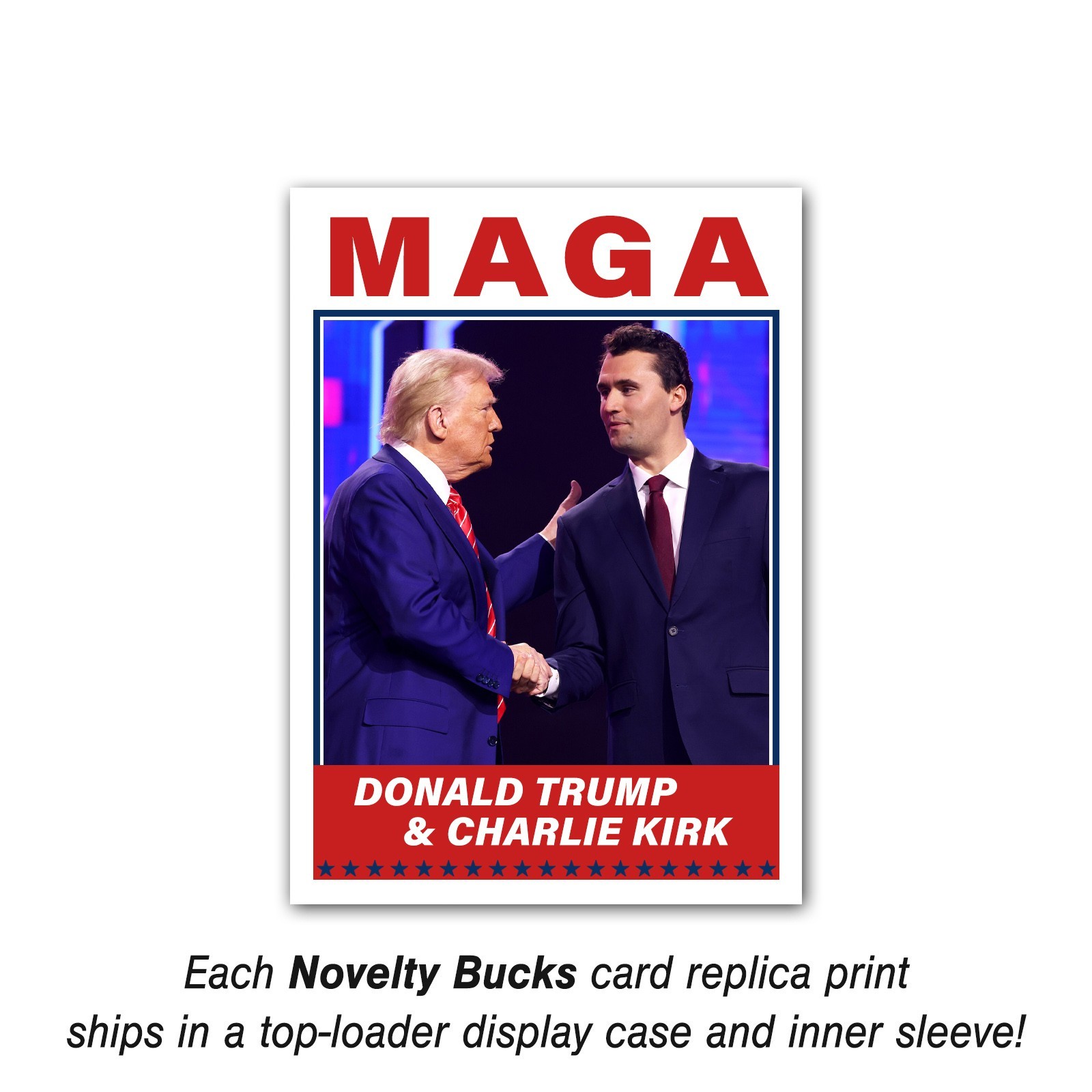 Charlie Kirk and Donald Trump Conservative MAGA Custom Trading Card with Case