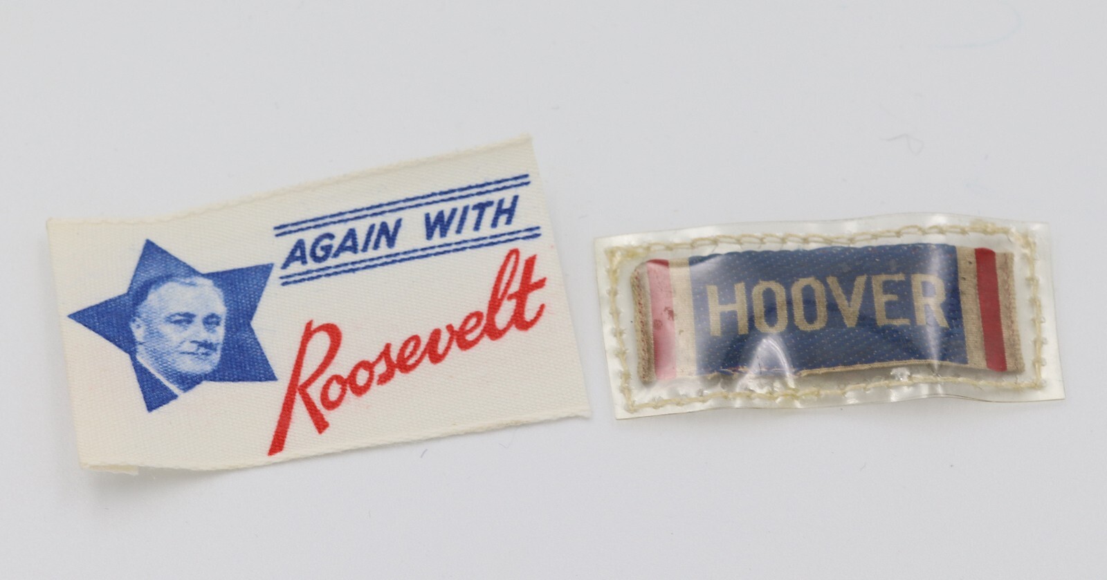 Roosevelt & Hoover Cloth Campaign Ribbons