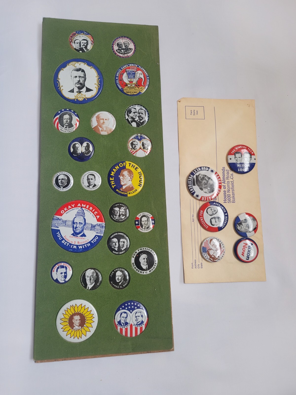 Set of 28 Cracker-Barrel Reproduction Presidential Campaign Pins | Made in 1970s
