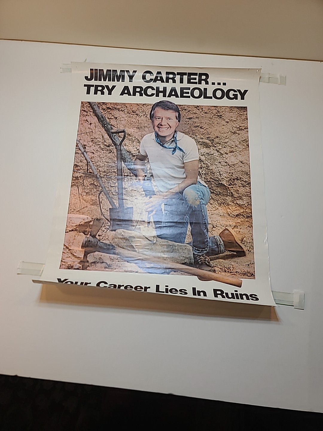Jimmy Carter Original Vintage Satire Poster – Try Archaeology – 17.5″ X 22.5″