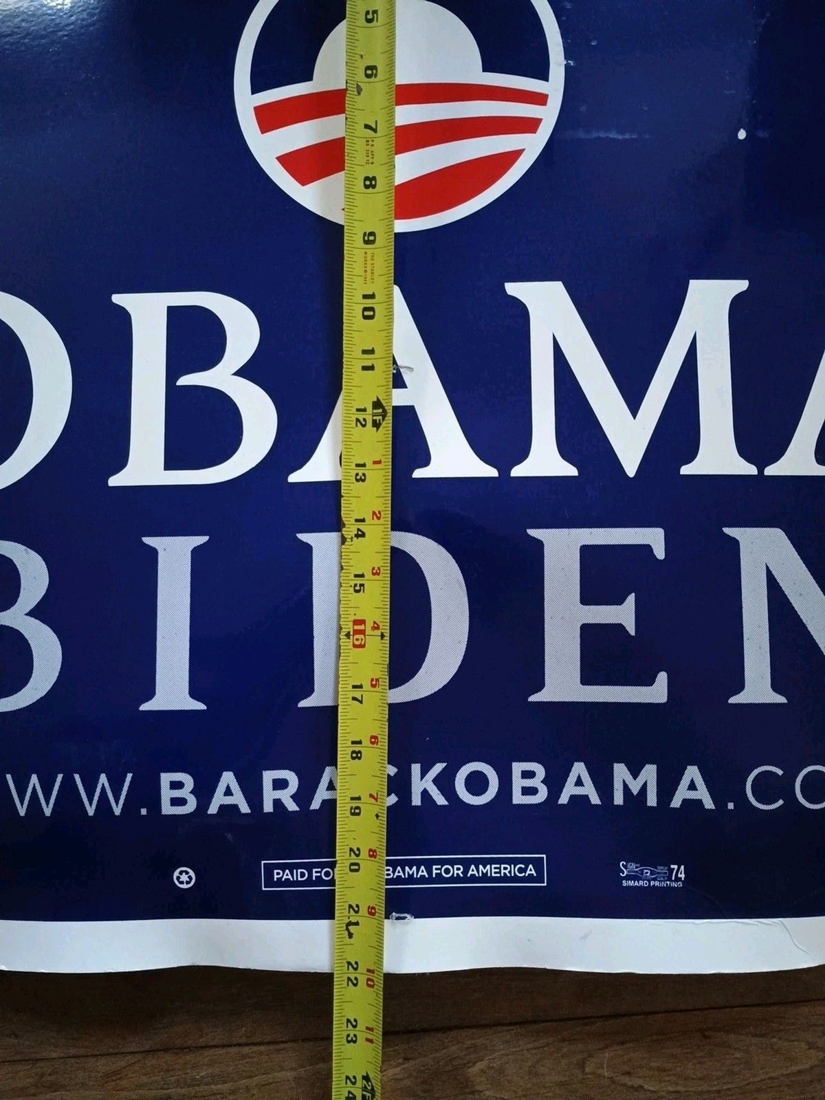 Obama/Biden 2008 Presidential Campaign Sign Plastic Poster 2 sided 28″x22″