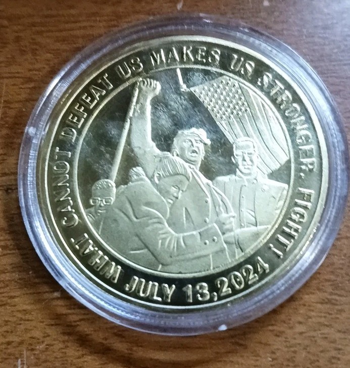 Donald Trump Jan 6 2021 Commemorative Token Gold Tone Political Medallion