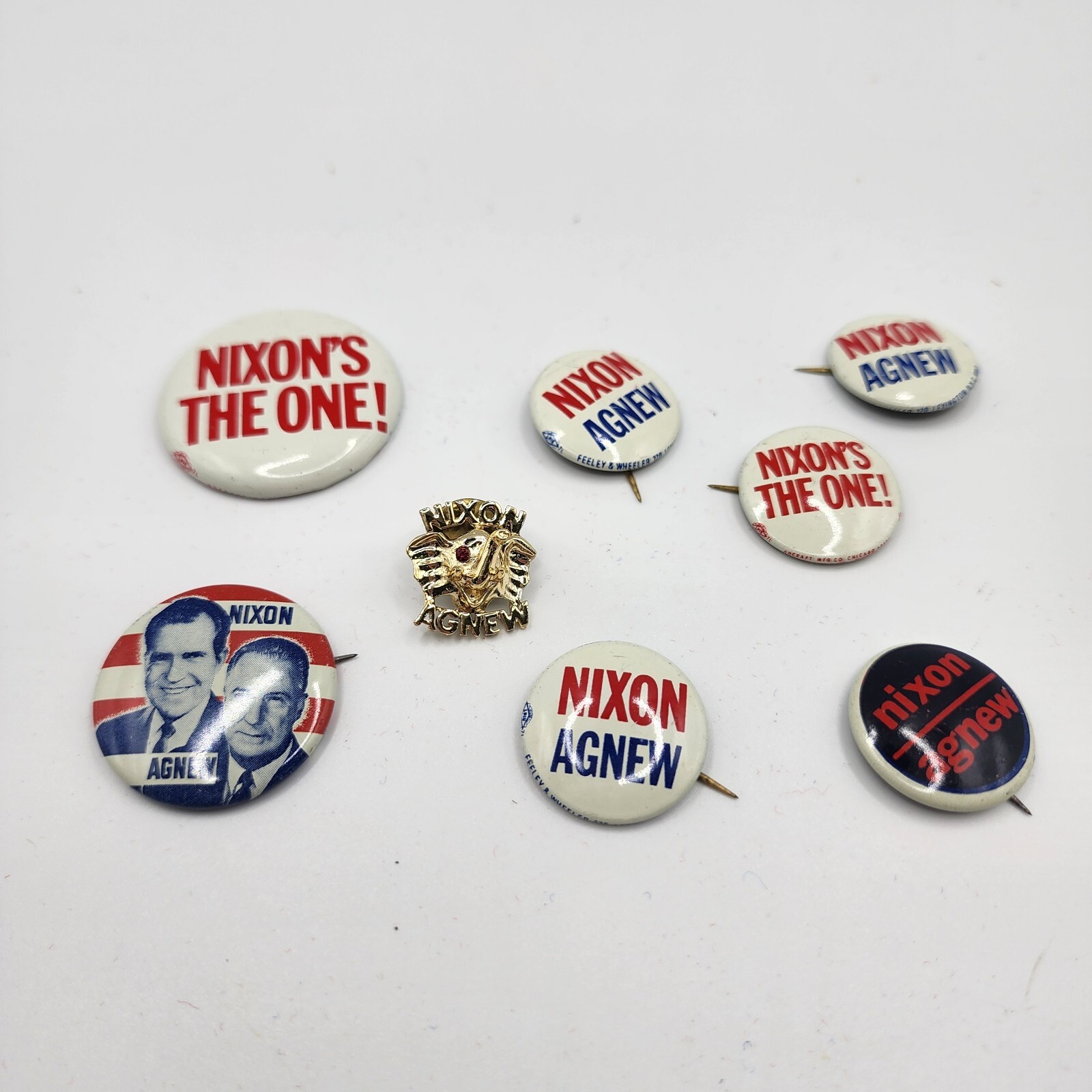 1960s Richard Nixon Presidential Campaign Pinback Buttons And Pin Lot Of 8