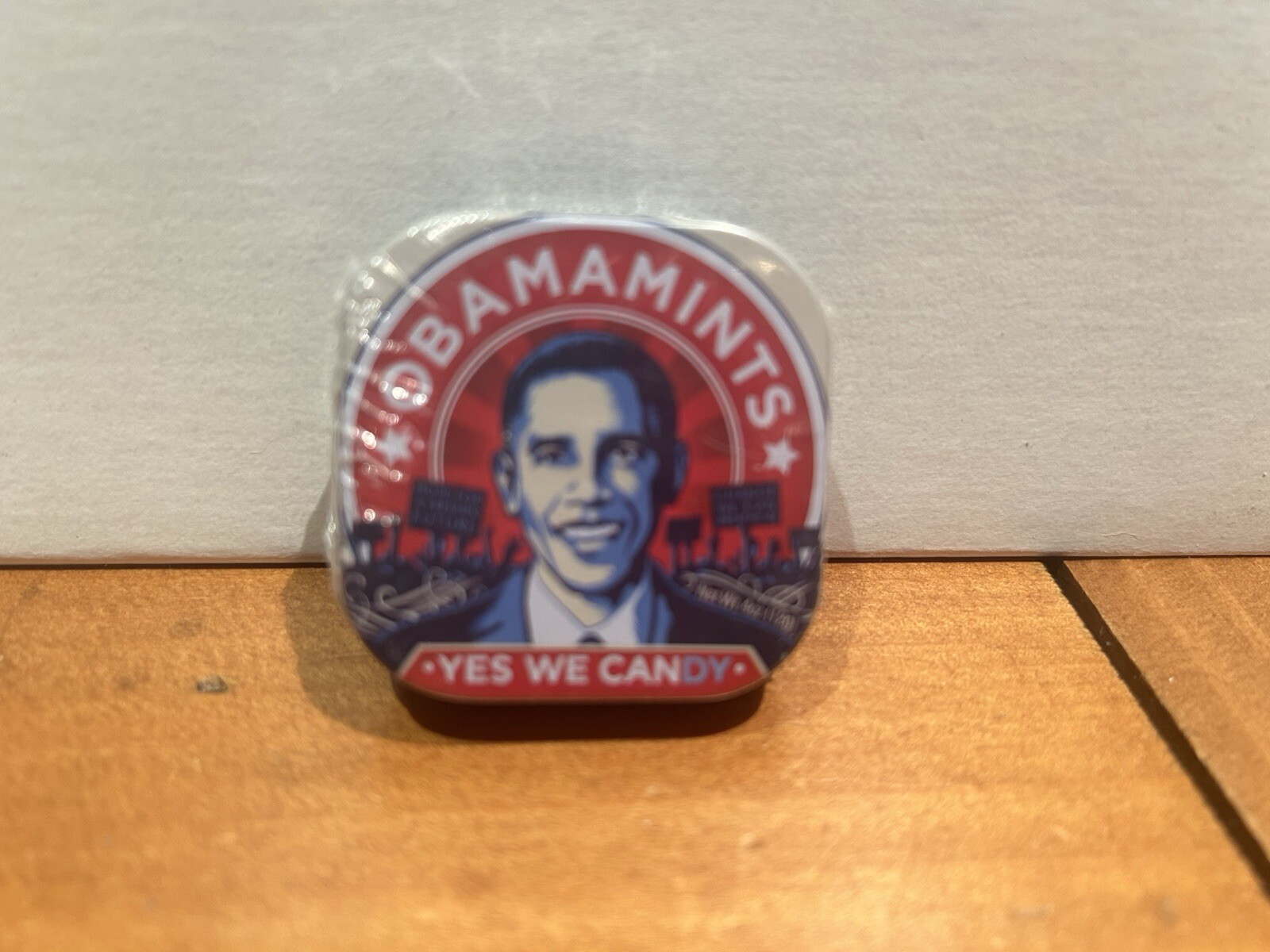 RARE Sealed OBAMA MINTS In Metal Tin Peppermint Flavor. Yes We Can On Front