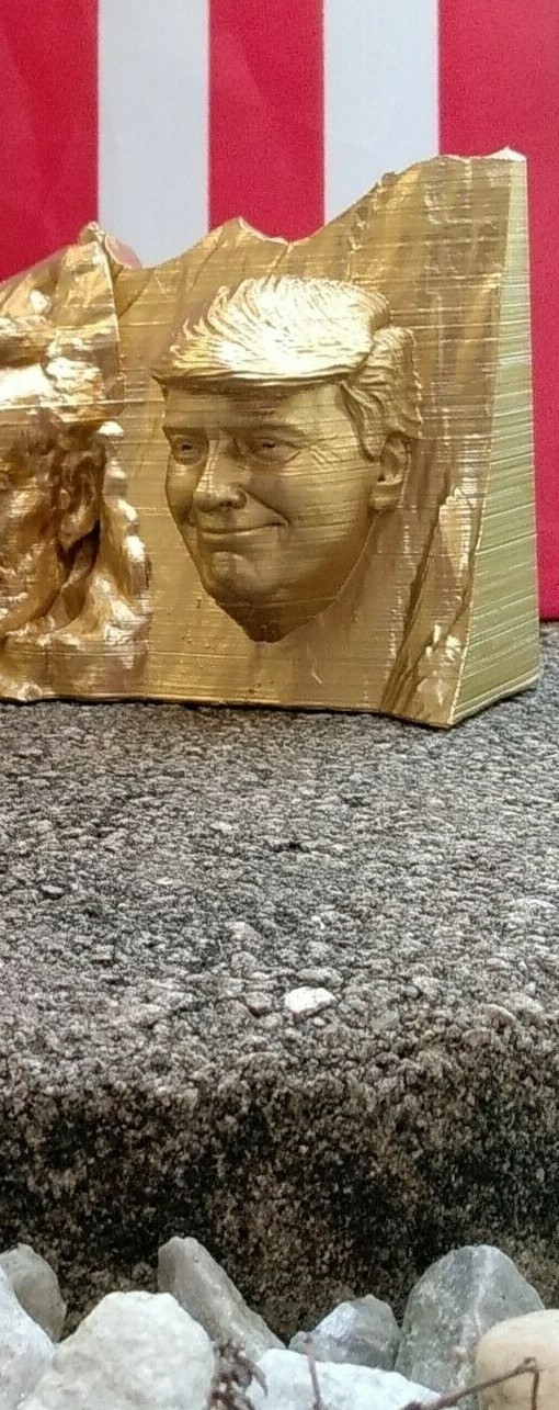 6″ Smiling President Donald Trump Mount Rushmore TrumpMore MAGA 3D Printed GOLD