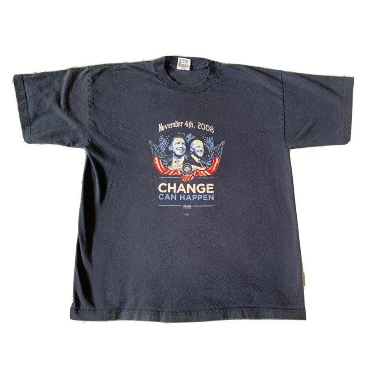 Graphic T-Shirt Obama & Biden November 4 2008 Change Can Happen Men’s XL USA