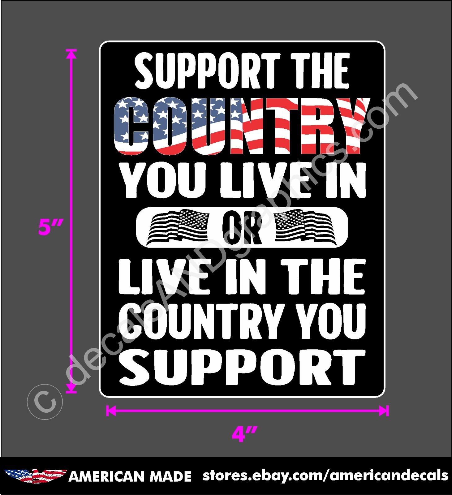 TRUMP 2024 STICKER SUPPORT YOUR COUNTRY ANTI DEMOCRAT DECAL WINDOW