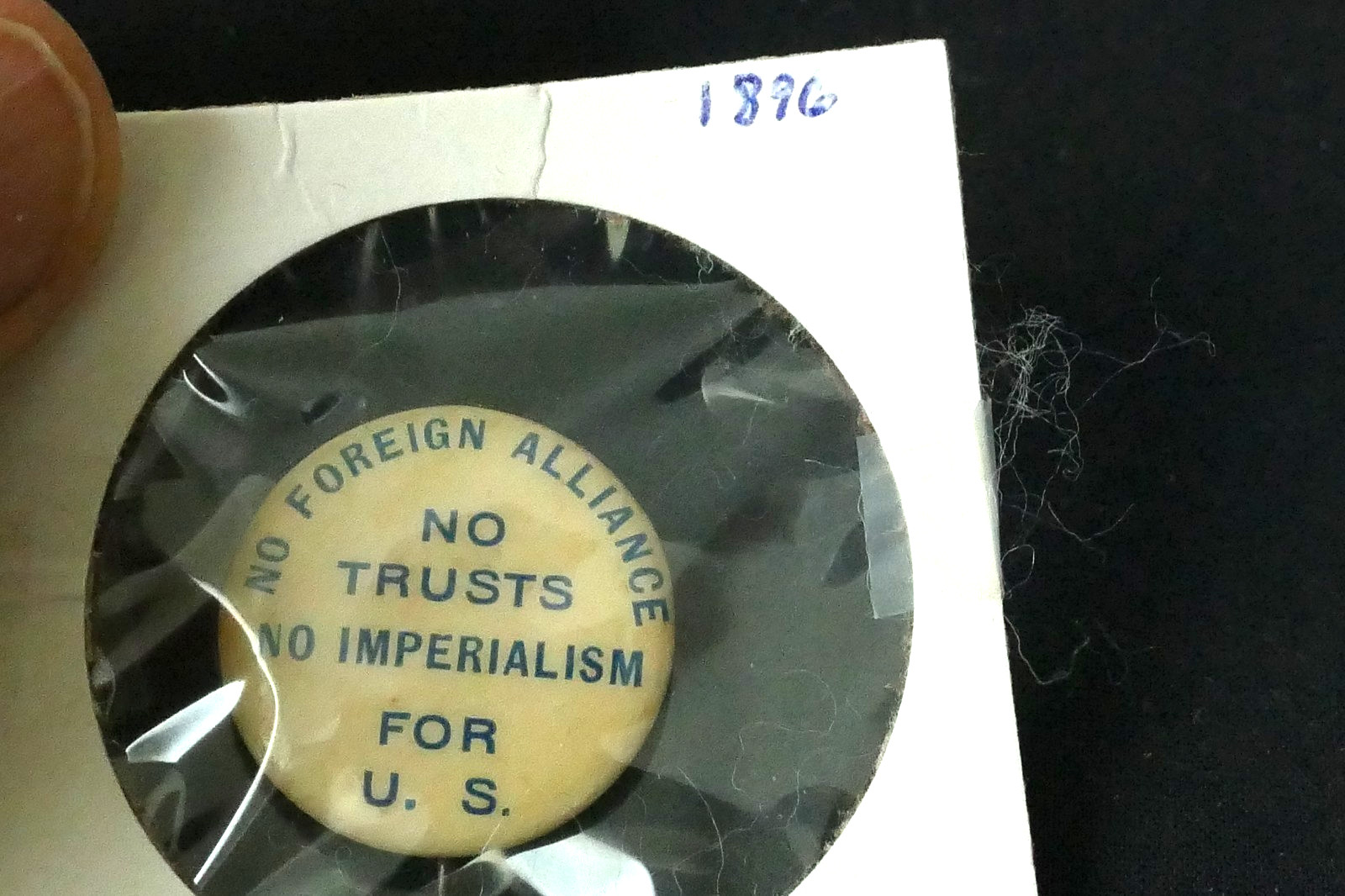 1896 William J. Bryan No Trusts Imperialism Foreigh Alliance For U.S. Pin 7/8″