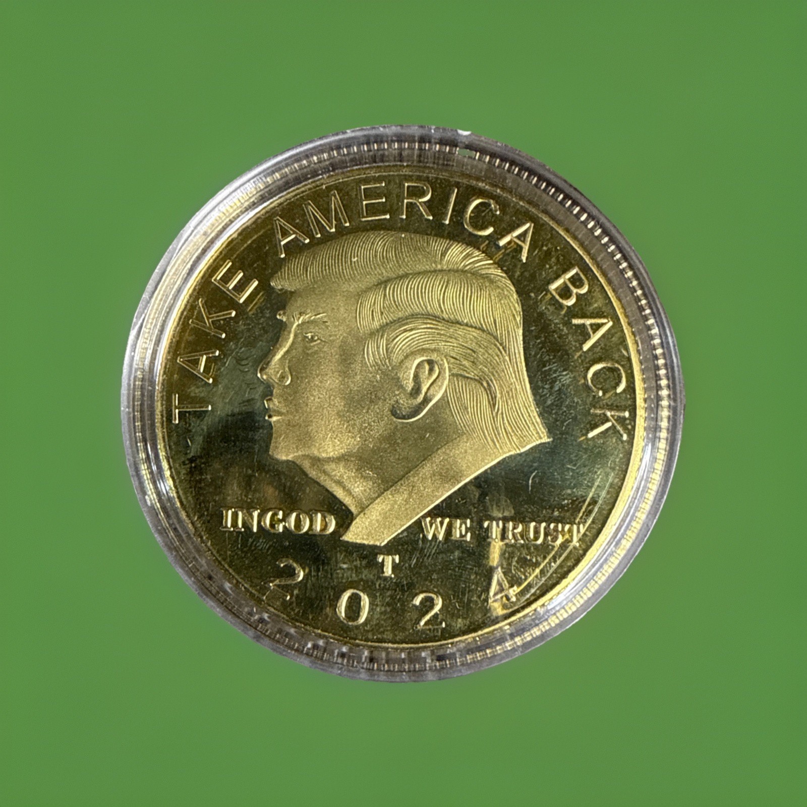 2024 DONALD TRUMP COLLECTOR COIN PRESIDENT GOLD ALLOY SOUVENIR
