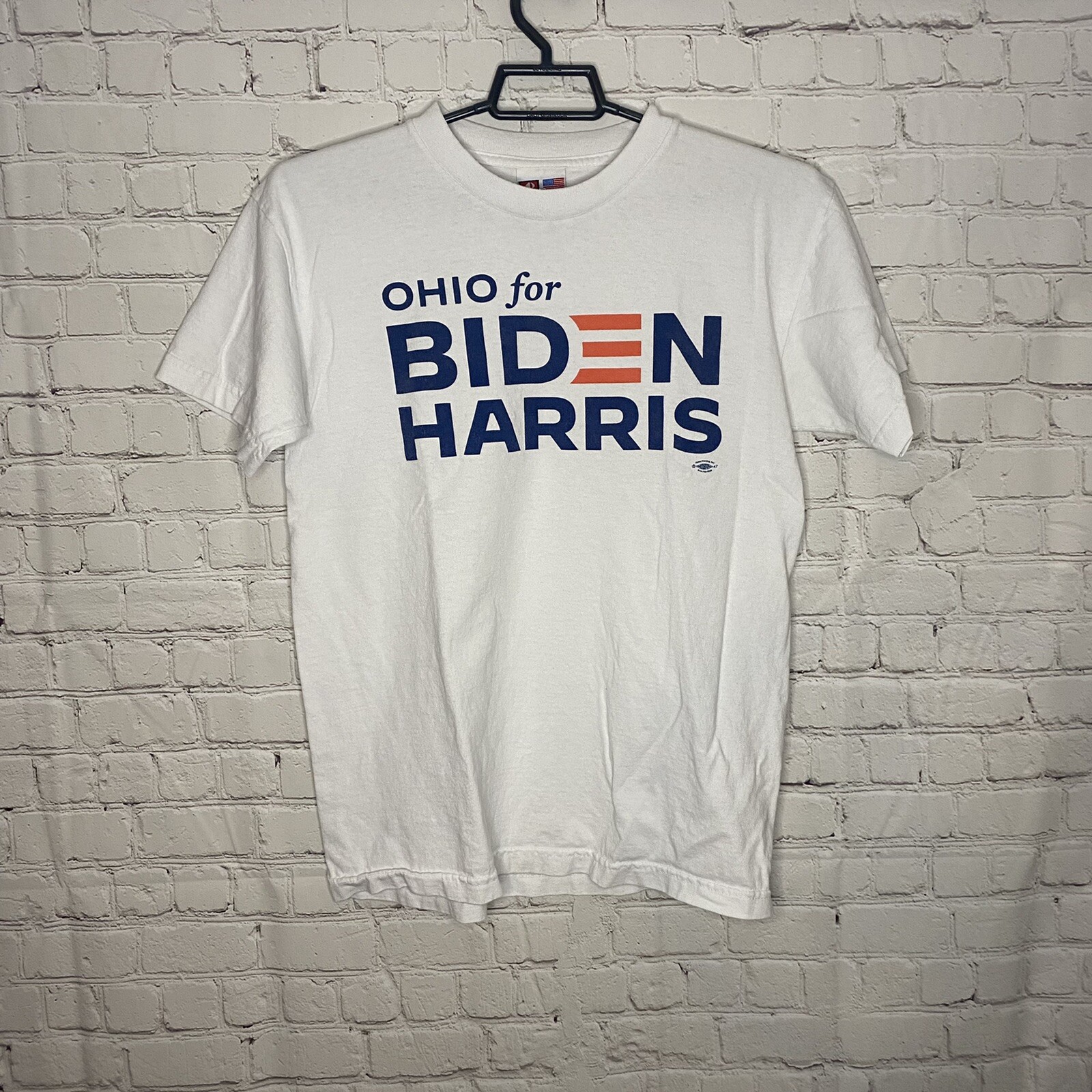 Ohio for Biden Harris 2020 Campaign TShirt Mens M White Bayside Made in USA