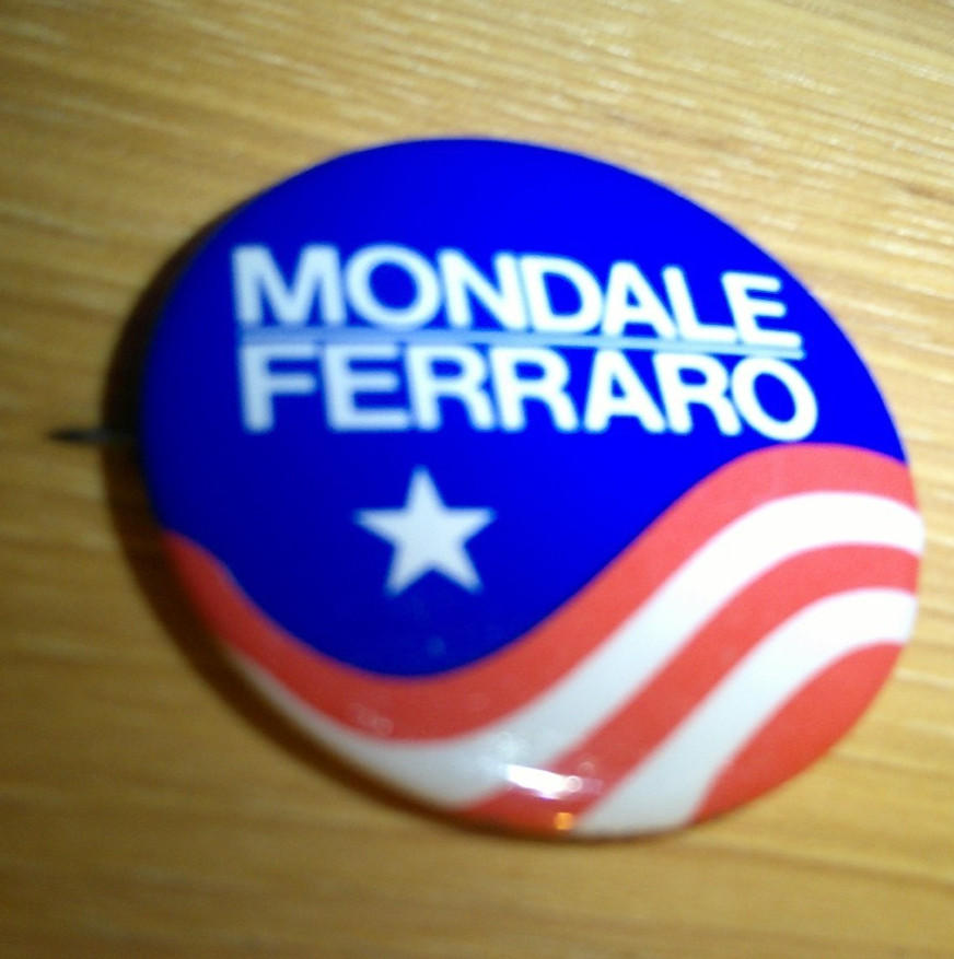 1984 WALTER MONDALE GERALDINE FERRARO Election 1 1/2 ” Political Pin