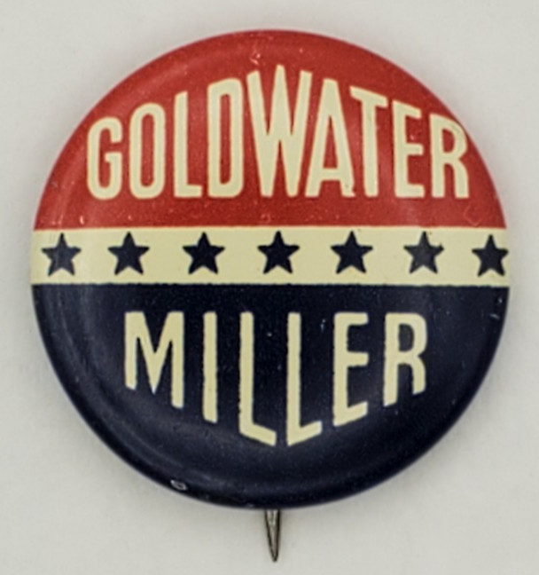 Vintage 1964 Goldwater Miller Presidential Campaign Pinback Button by Green Duck