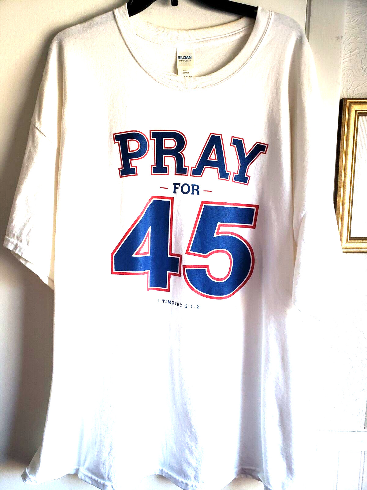 $18 USA! MAGA TRUMP 45 & 47 NEEDS PRAYERS! 3XL 56″ Chest Tee Shirt w Bible Verse