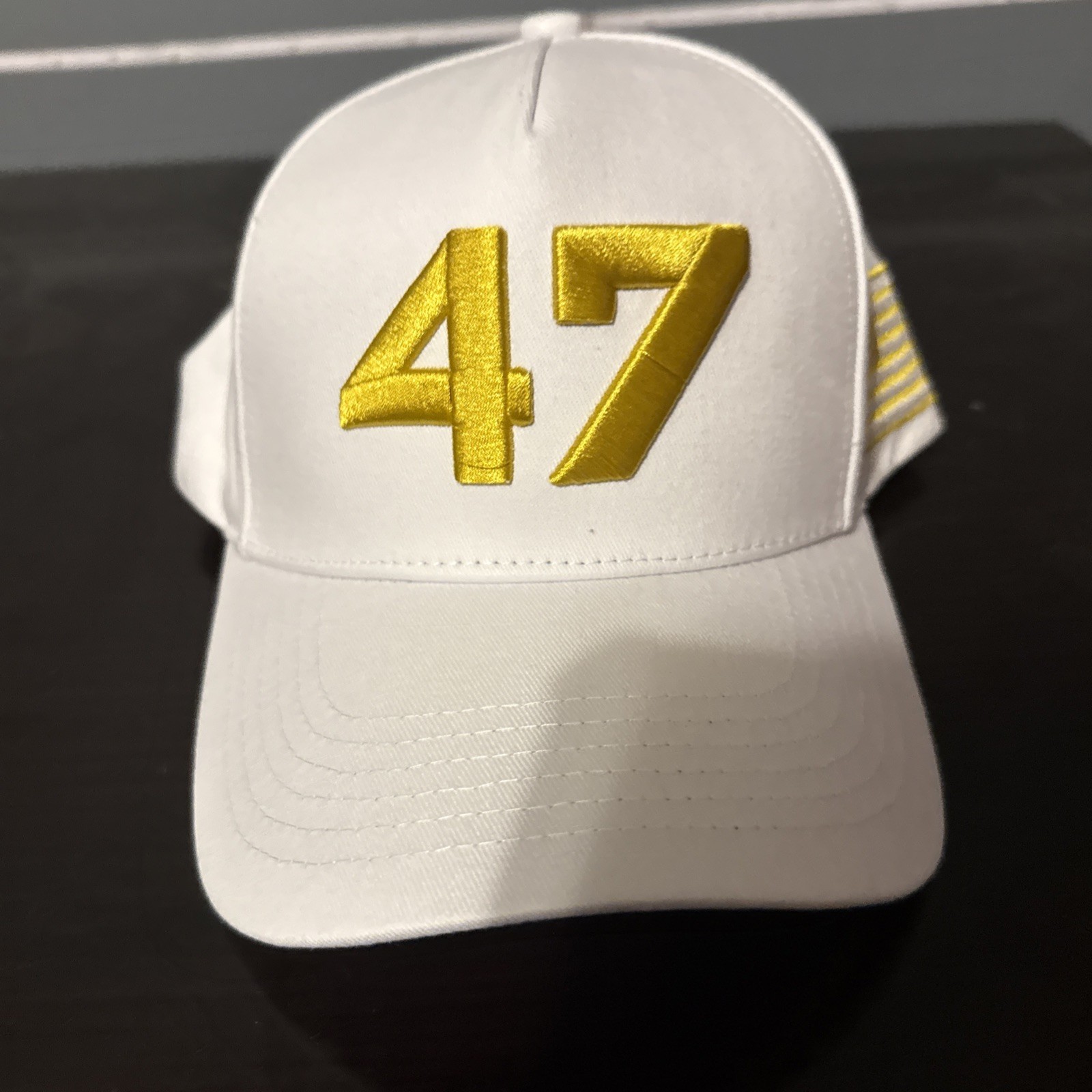 Trump MAGA 47 Hats Red and White/Gold, Made in USA
