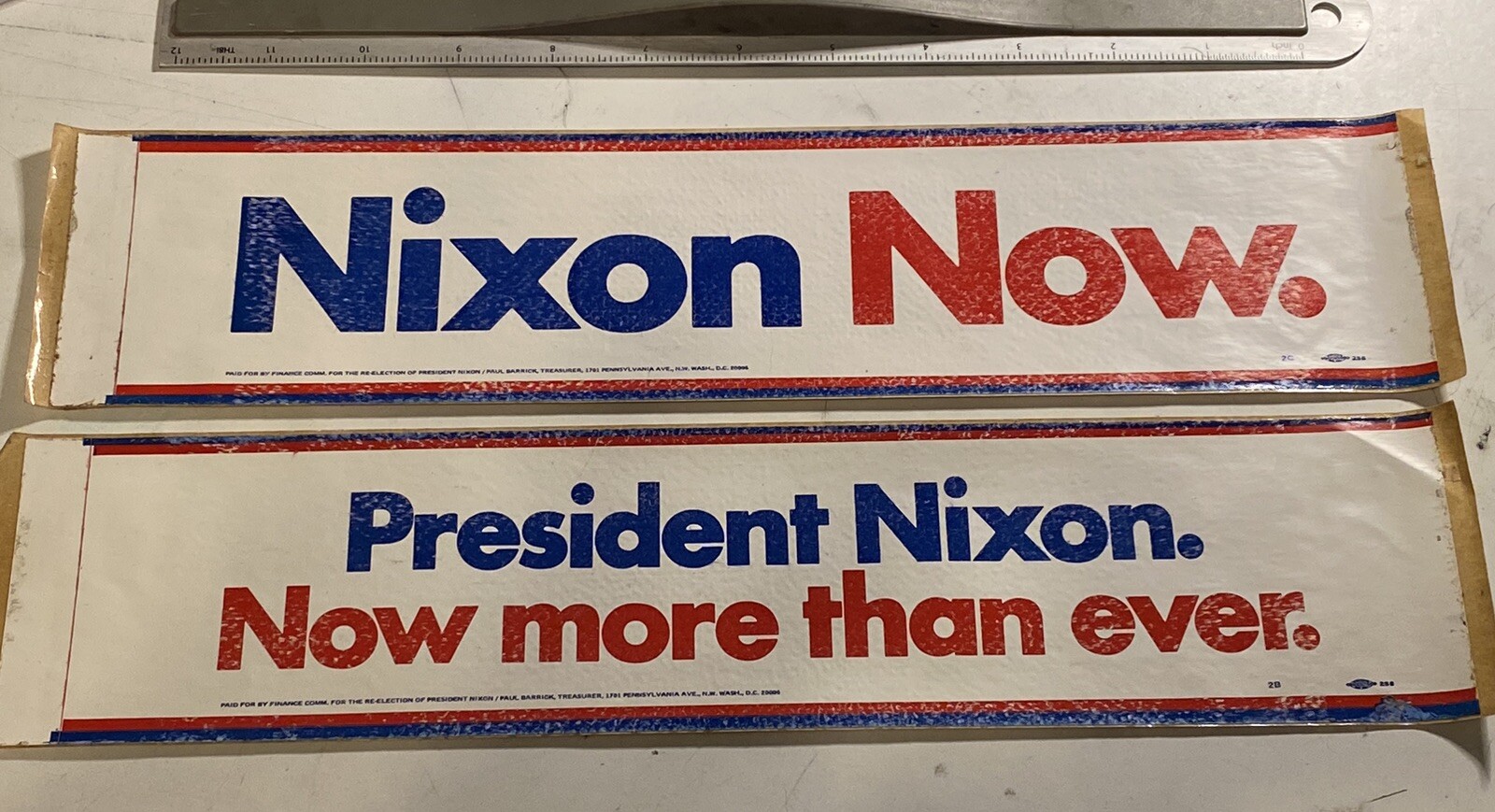 RICHARD NIXON PRESIDENTIAL ELECTION BUMPER STICKER LOT X2