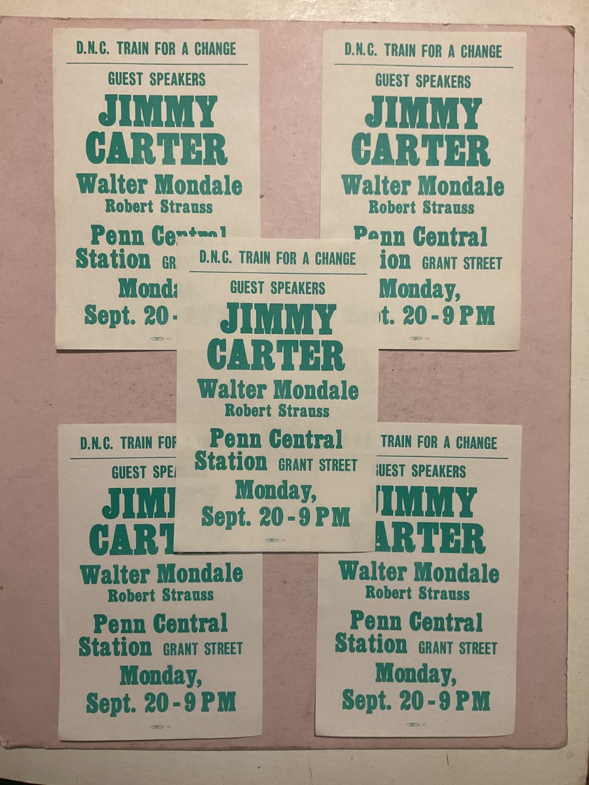 5 Jimmy Carter /Walter Mondale Presidential brochures, sticker & mini signs