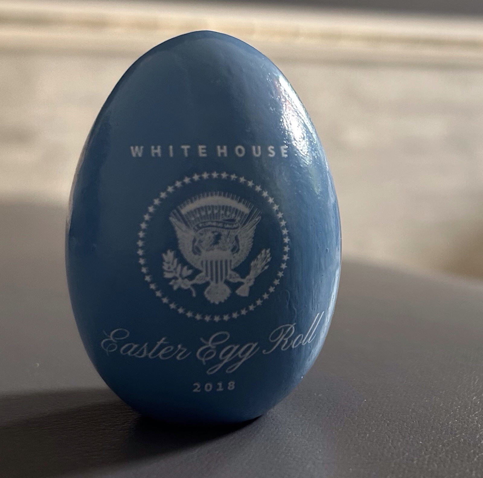 TRUMP 2018 BLUE WHITE HOUSE EASTER EGG PRESIDENT SIGNATURE MAGA GOP REPUBLICAN