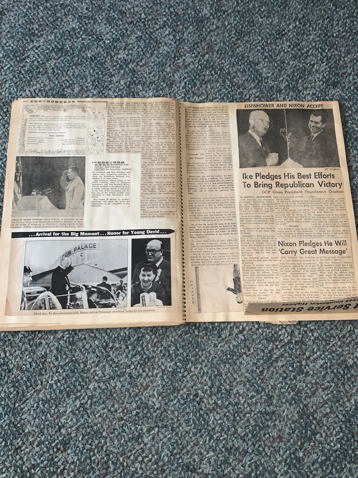 1956 President Eisenhower And GOP Convention Book With 53 Pages,w/Nebraska Ties!
