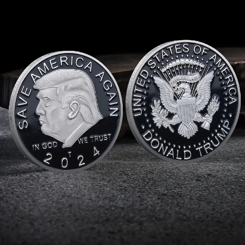 Trump 2024 Souvenir Coin Package Save America Again Silver And Black