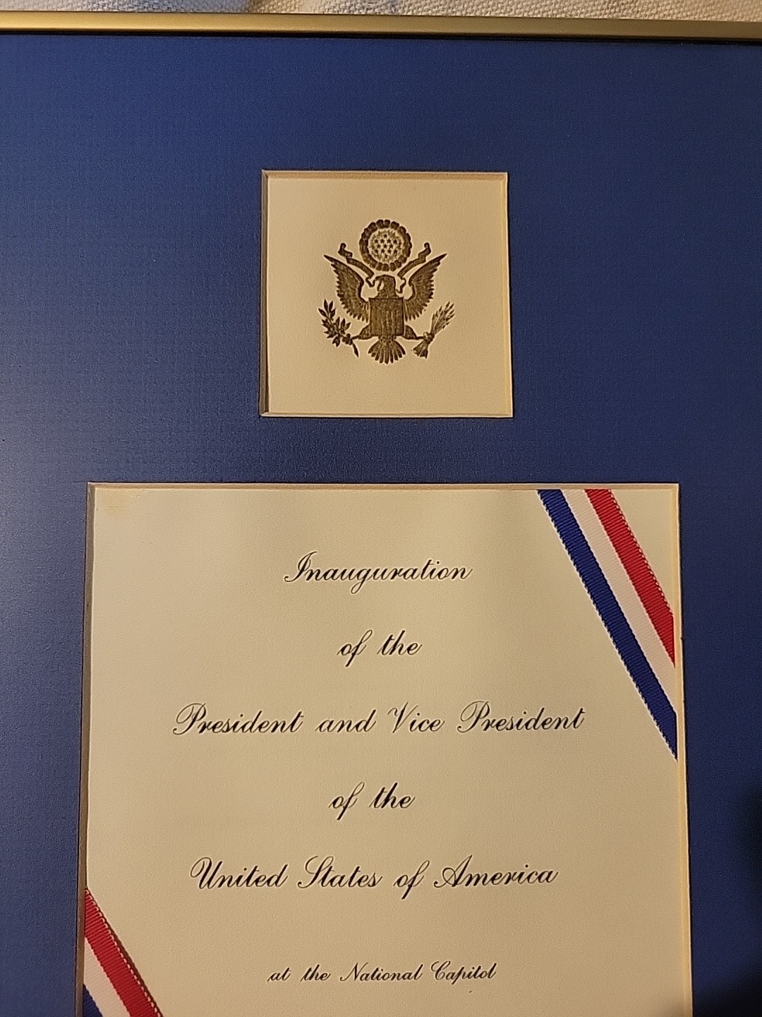 1977 CARTER INAUGURATION INVITATION FRAMED WITH PRESIDENTIAL SEAL & PROGRAM