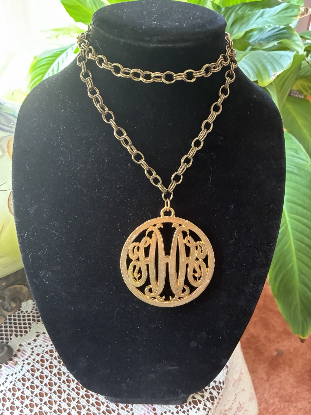 Hubert Humphrey HHH Monogram Necklace 1960s Democratic Delegate Gift Pendant