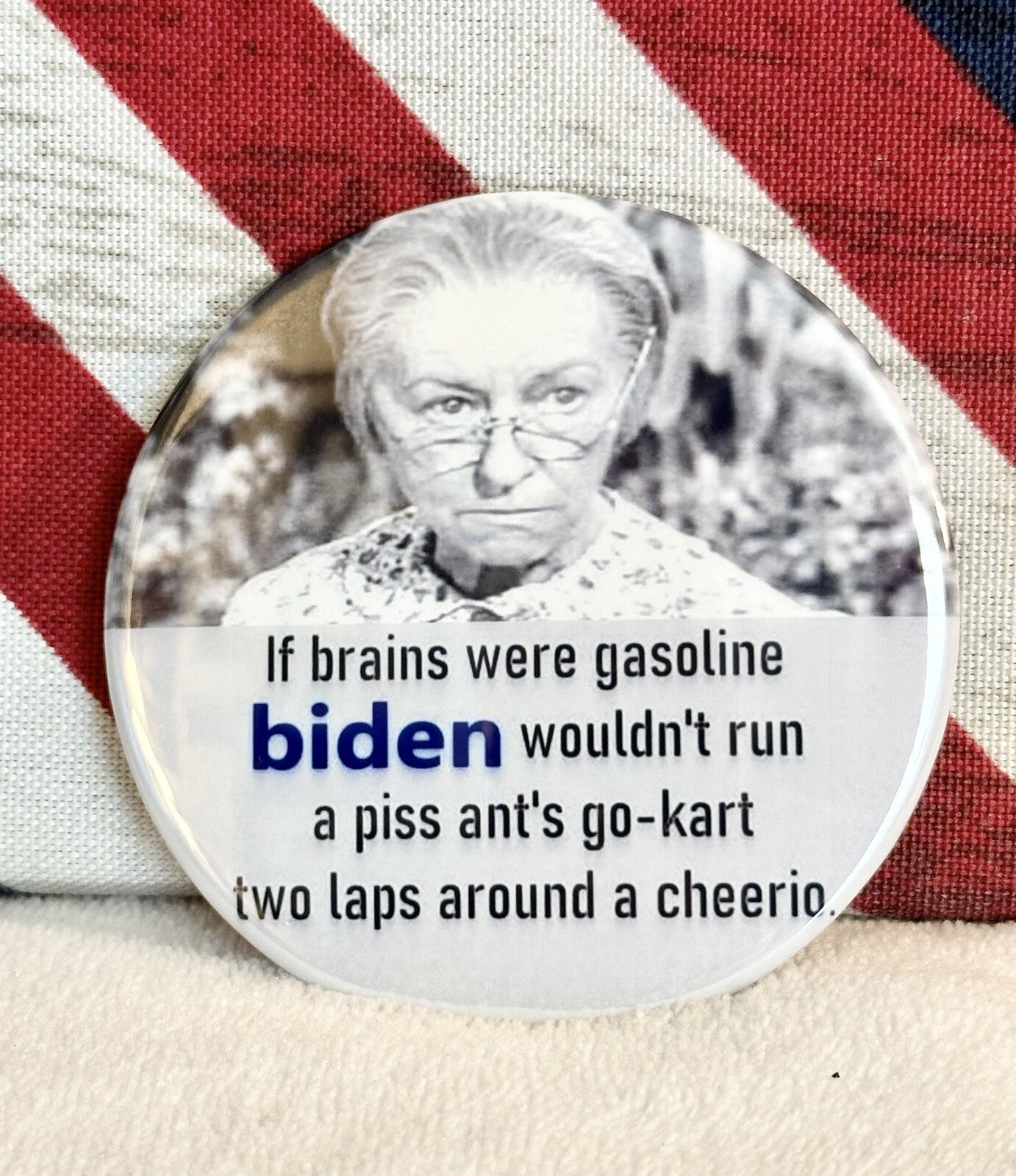 Donald Trump 2024 Anti-Biden “Satire” Presidential Campaign Pin Button -3″ Round