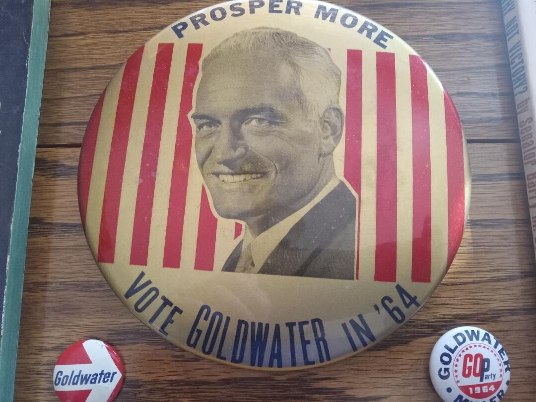 Massive Barry Goldwater Button, Book and Campaign Paraphenalia Collection