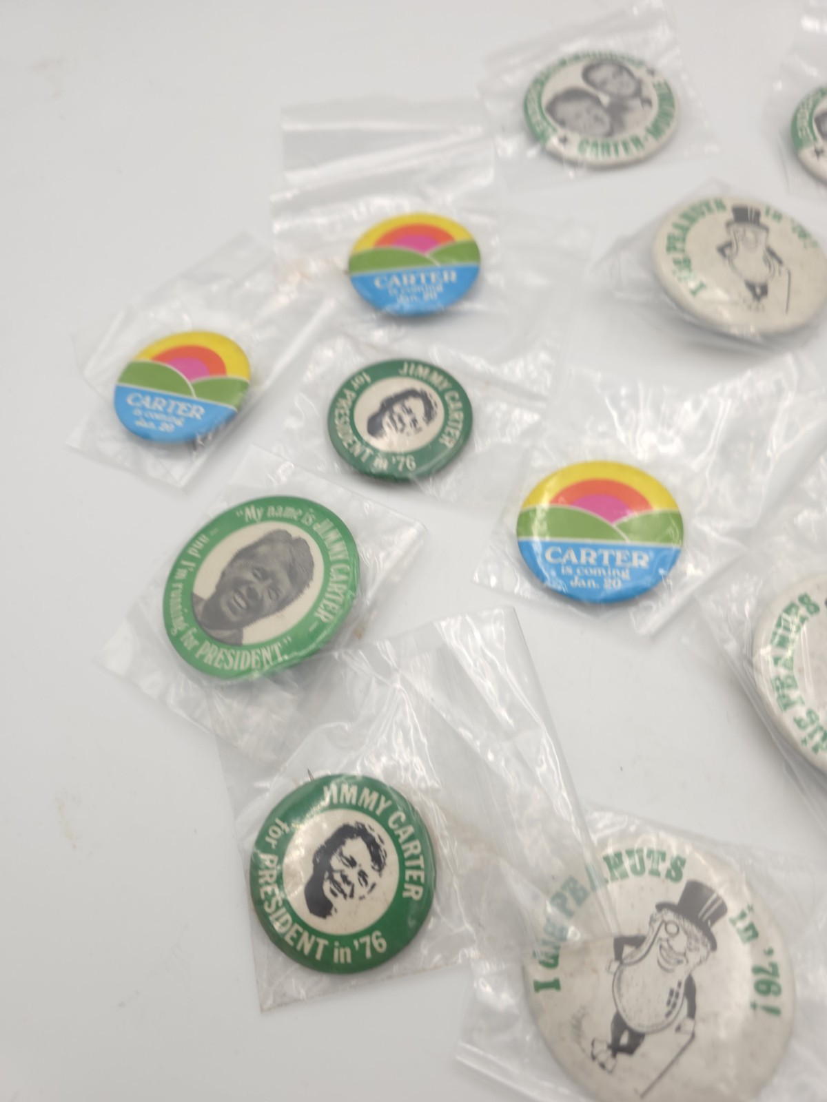 Vintage Jimmy Carter Campaign Pinback Button Lot of 18 1976 Political Button