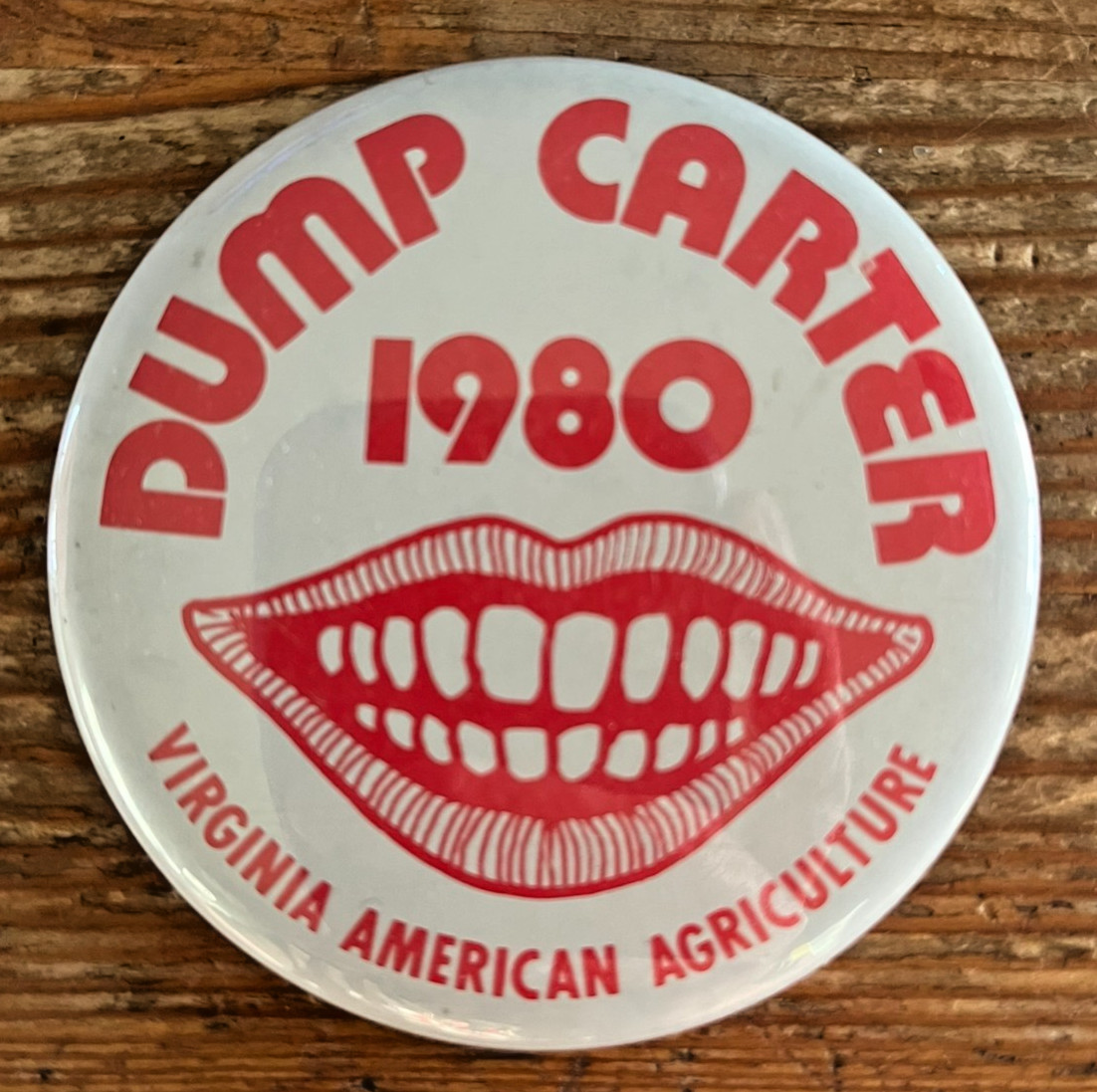 Dump Carter Pin 1980 Ronald Reagan Campaign Button Political Virginia VA Jimmy