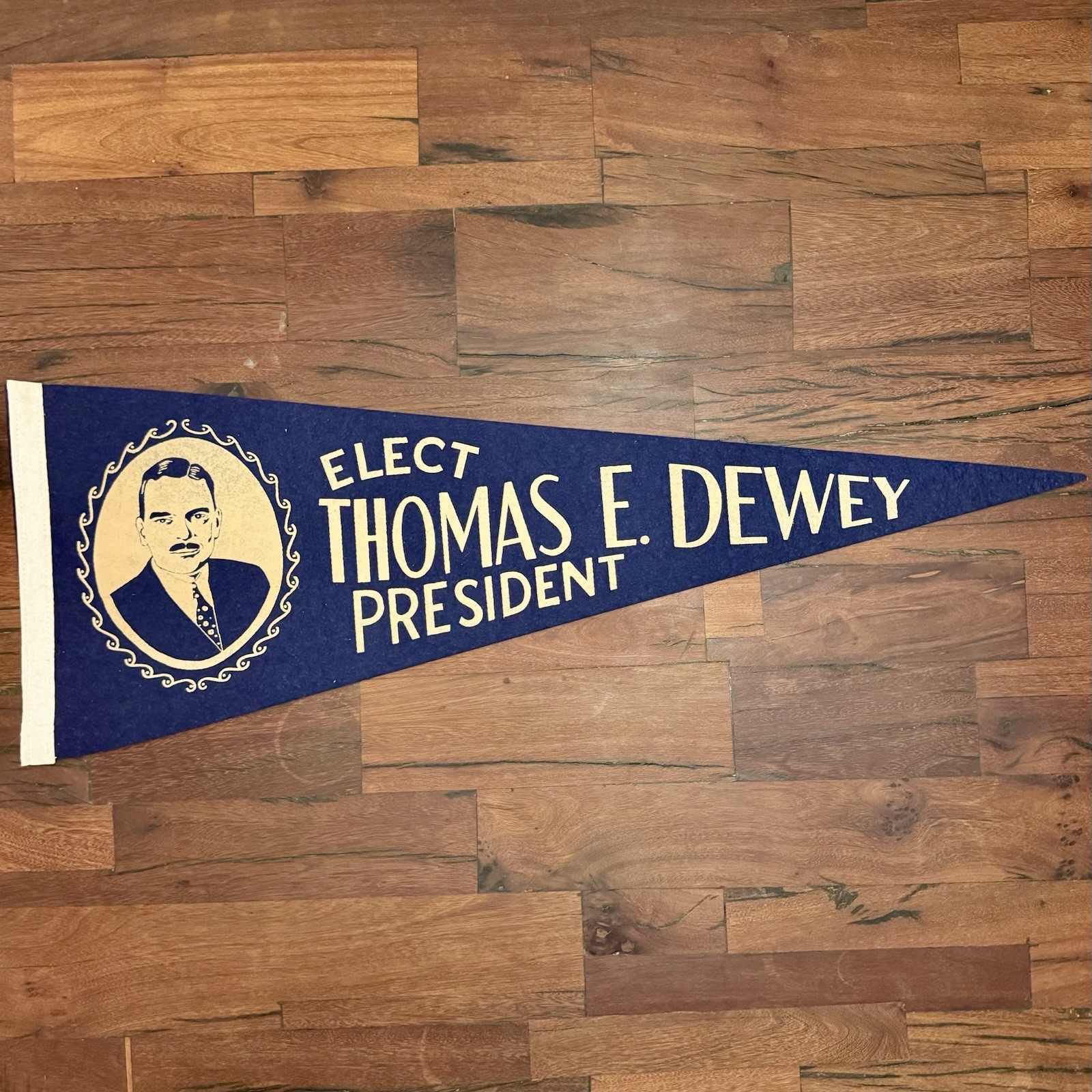 Rare Elect Thomas Dewey Historic Presidential Campaign 1944/1948 Felt Pennant