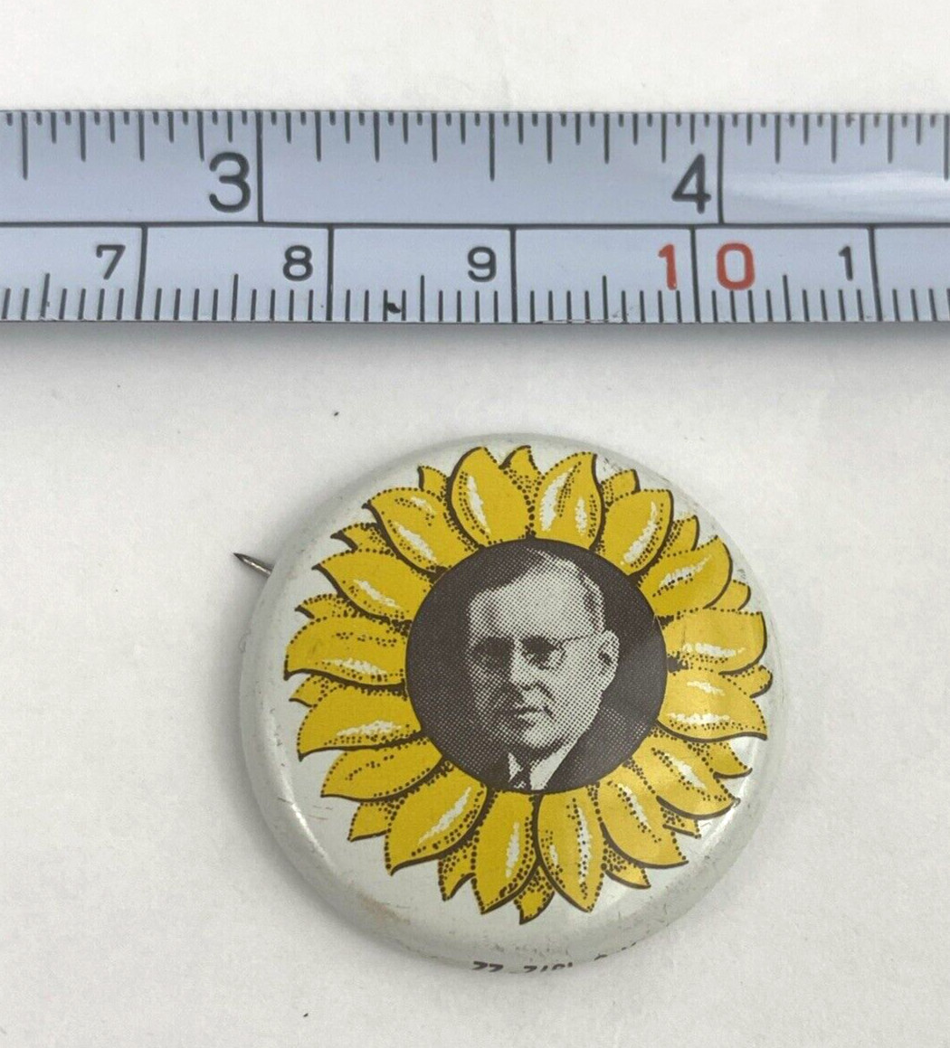 Alf Landon 1936 Campaign Button Pin 1972 Reproduction Vintage Political GOP