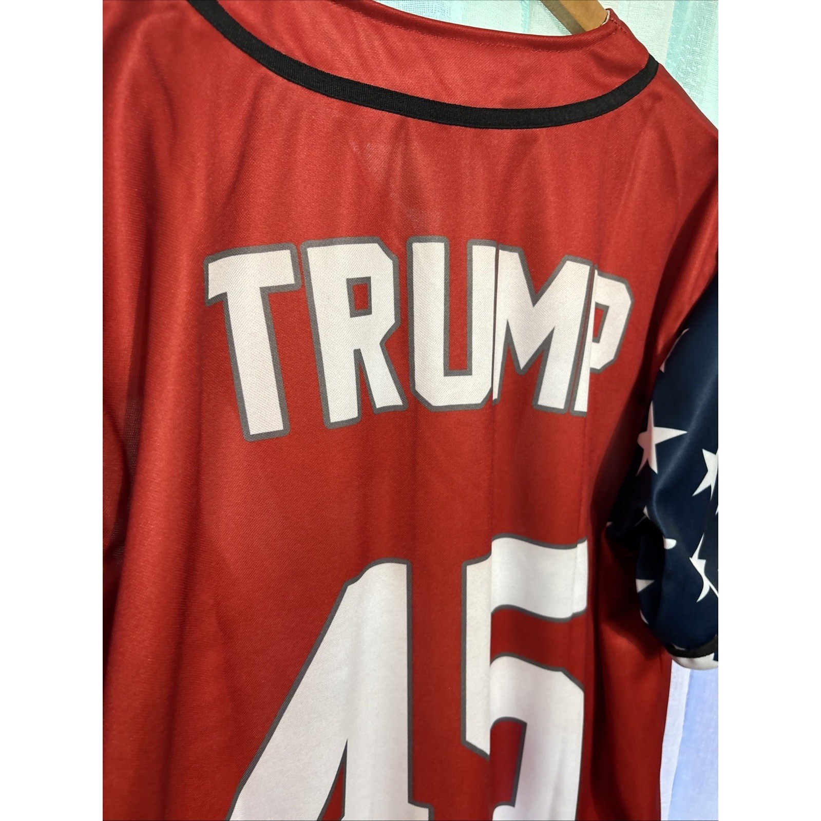 Greater Half Donald Trump #45 USA Statue Of Liberty Baseball Jersey Men’s Sz 2xl