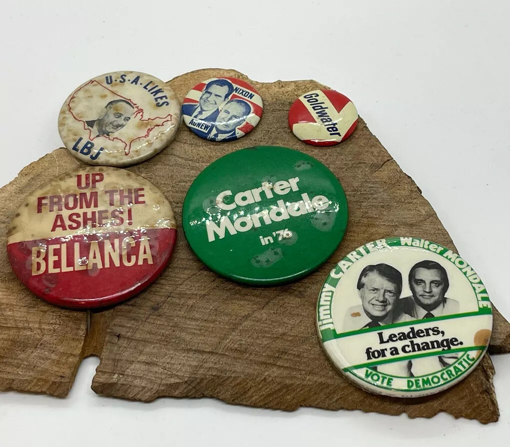 Lot of 6 – 60’s & 70’s President & Political Campaign Buttons & Pinbacks
