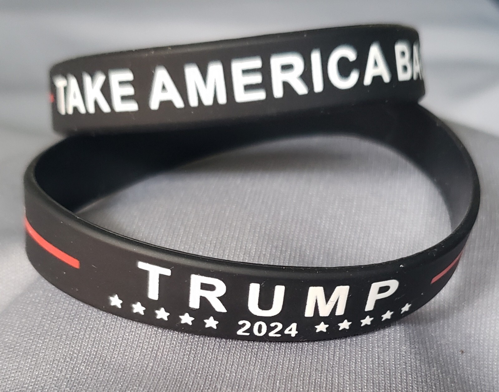 Trump Take America Back 2024 MAGA (1 Piece) Silicone Bracelet Adult Sz Wristband