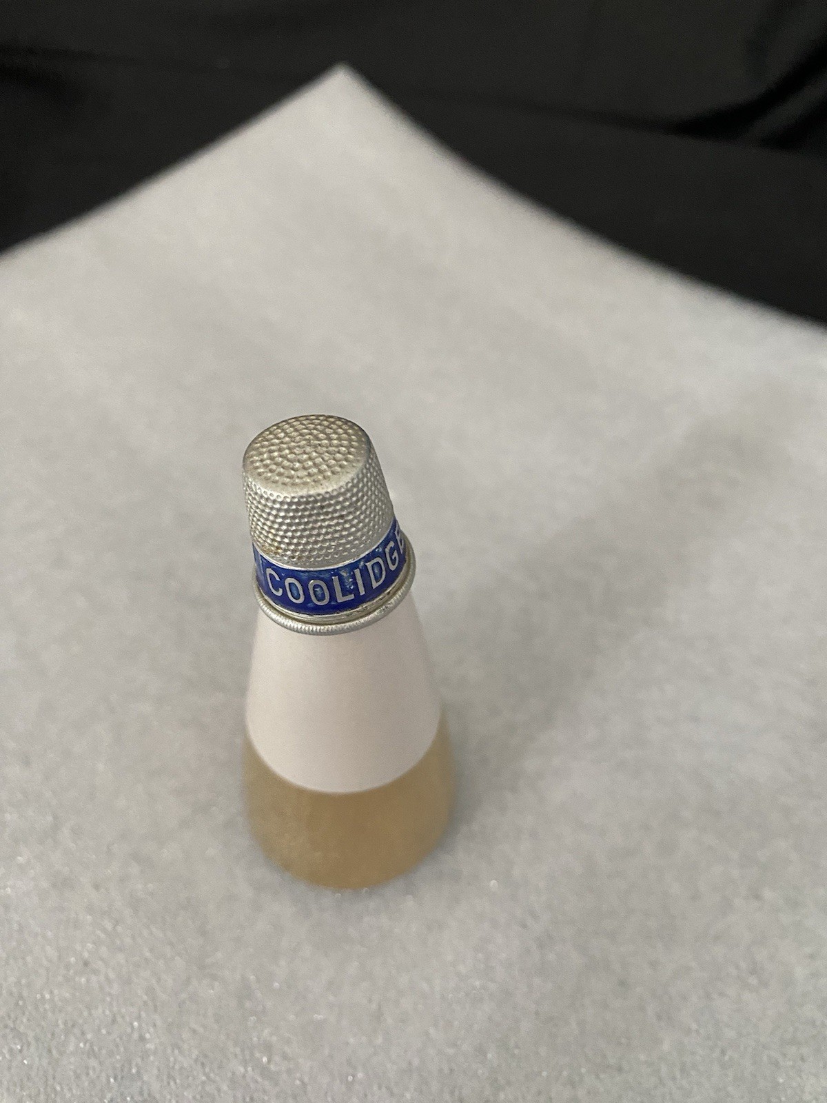 Coolidge Dawes Aluminum Thimble Presidential Campaign Vintage Advertising Sewing