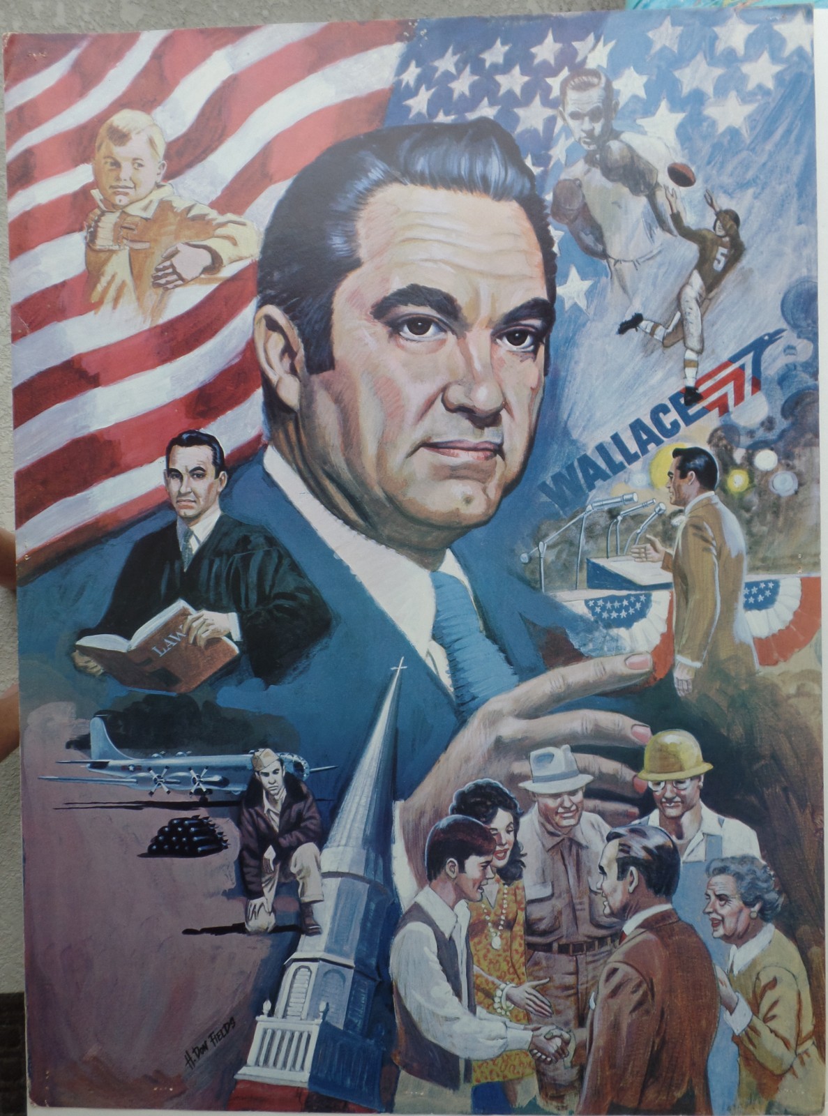 1972 George Wallace Presidential Campaign Poster Artwork By H. Don Fields