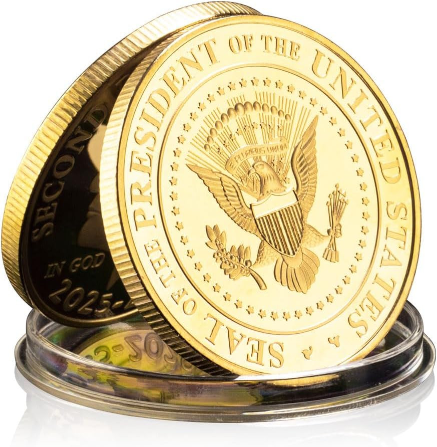 Donald Trump Gold Plated Coin Second Presidential Term 2025-2029 Coins Collectio