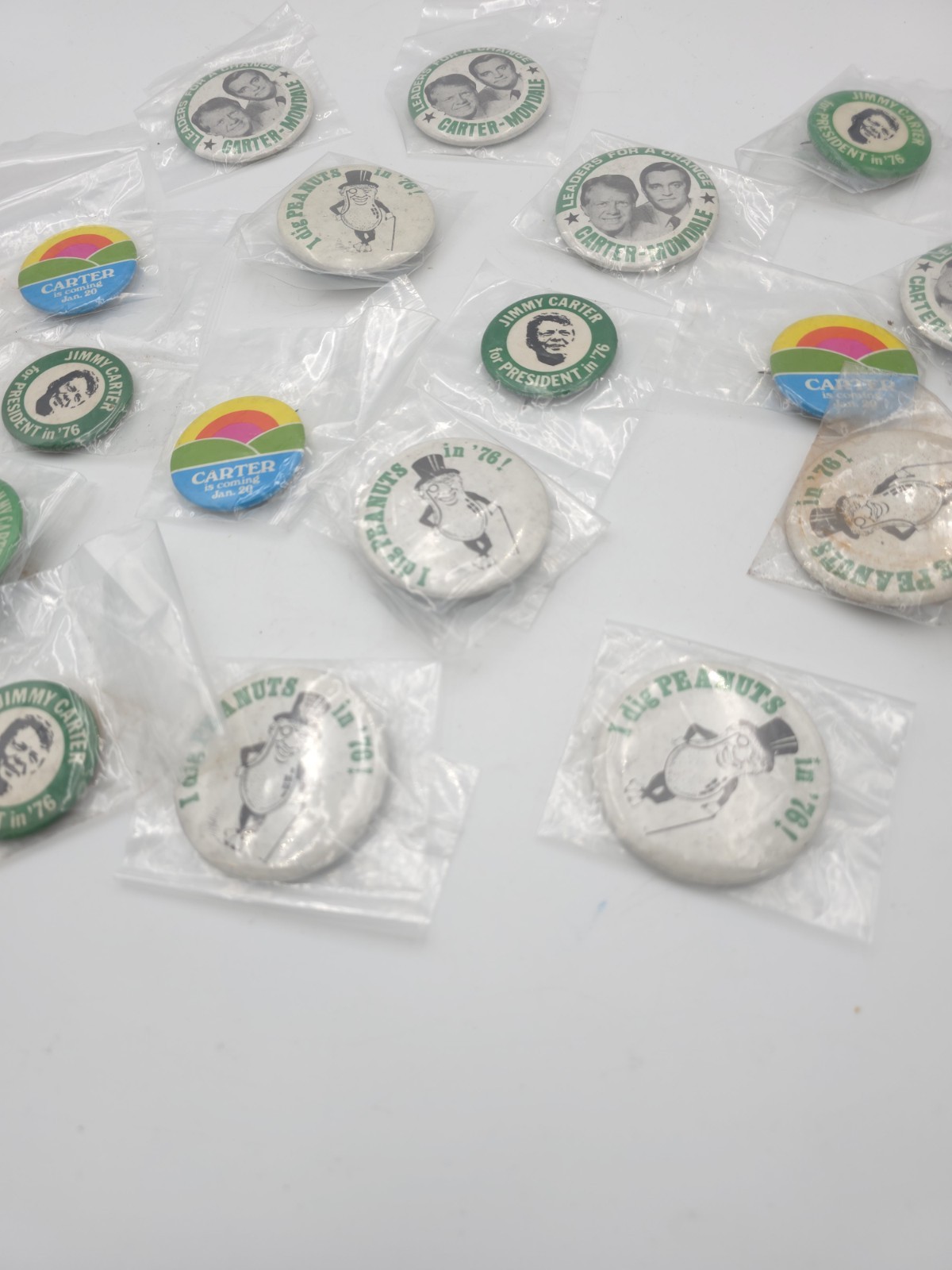 Vintage Jimmy Carter Campaign Pinback Button Lot of 18 1976 Political Button