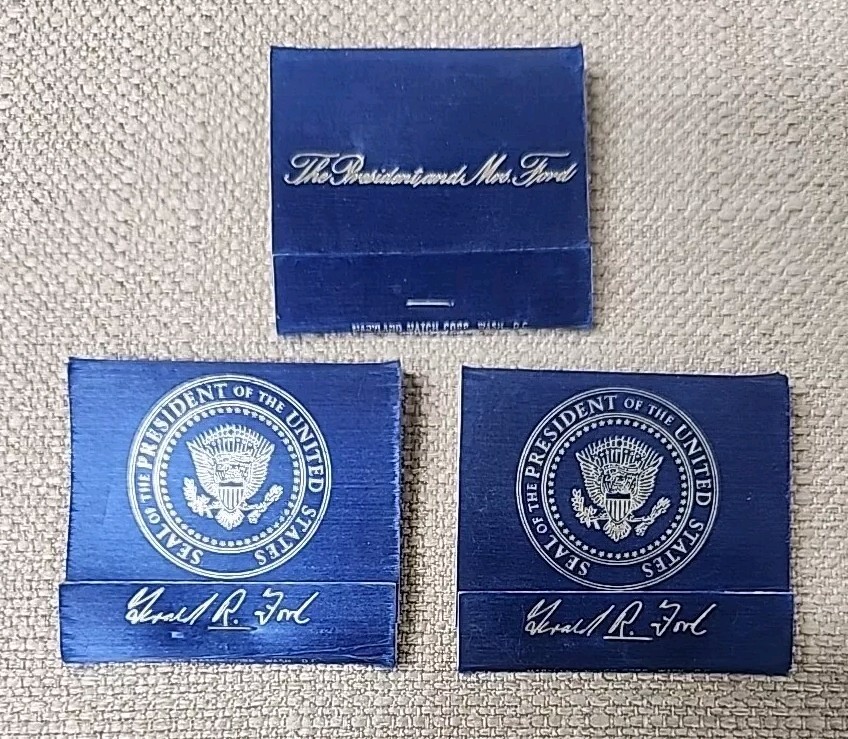 Gerald Ford 3 match books campaign political The President And Mrs. Ford