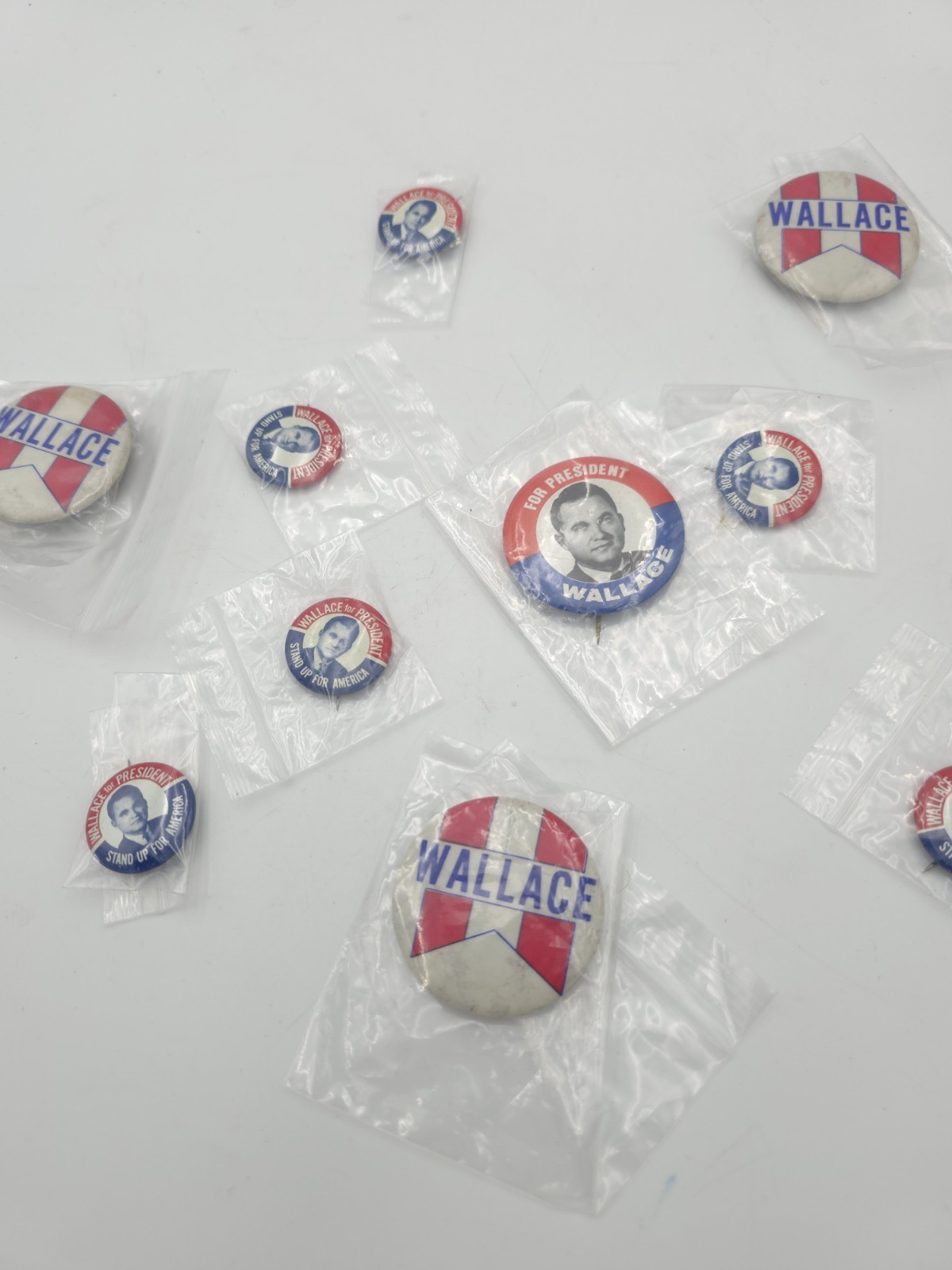 Vintage George Wallace Campaign Pinback Button Lot of 10 Political 1968/1972