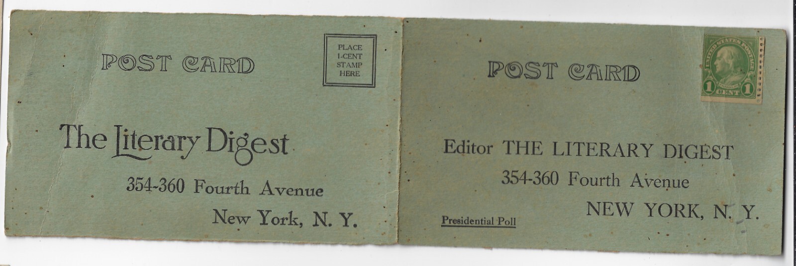 1928 Prez Election Poll Postcard Al Smith Hoover Commie Foster Socialist Thomas