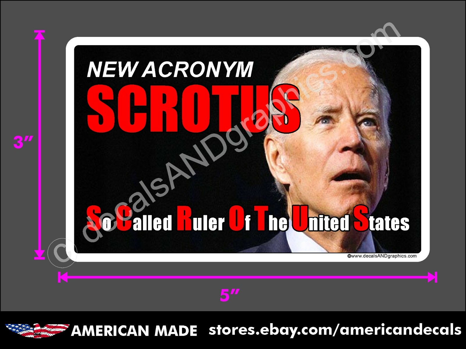 TRUMP 2020 2024 STICKER SCROTUS ANTI DEMOCRAT MAGA DECAL