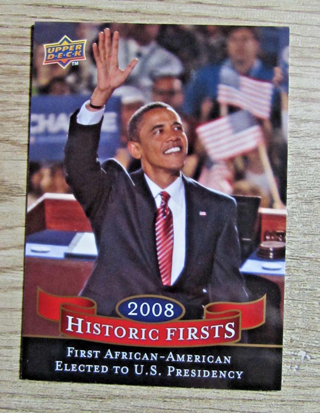 THREE BARACK OBAMA TRADING CARDS 2009 UPPER DECK AND 2009 GOODWIN CHAMPIONS